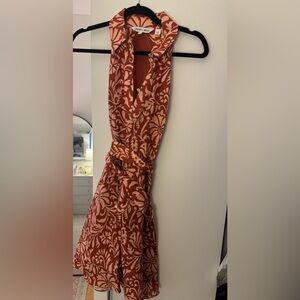 Veronica Beard Backless Dress in Red and Pink